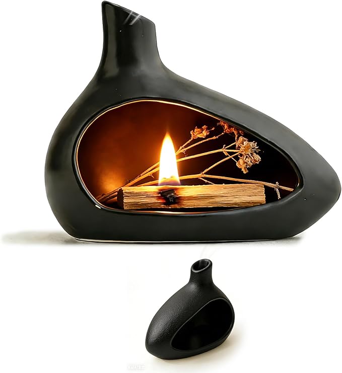 Ceramic Incense Holder,Handmade Incense Burner for Palo Santo, Incense Sticks Cones,Elegant Decorative Ceramic Burner for Home Bedroom Living Room Meditation Yoga