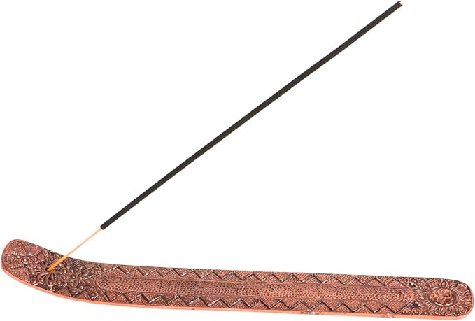Hosley Set of 6 Metal Incense Stick Holders 9.5-Inch with Ash Catcher, Elegant Copper Finish, Ideal Gift for Wedding, Aromatherapy, Zen, Spa, Reiki, Meditation, Home Decor, Room Decor, Kitchen Decor