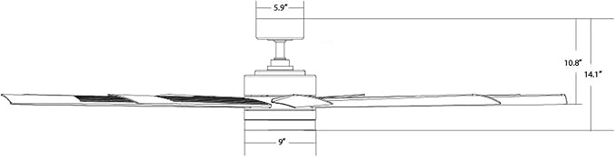 Wynd XL Smart Indoor and Outdoor 9-Blade Ceiling Fan 72in Stainless Steel with 3500K LED Light Kit and Remote Control worksworks with Alexa and iOS or Android App