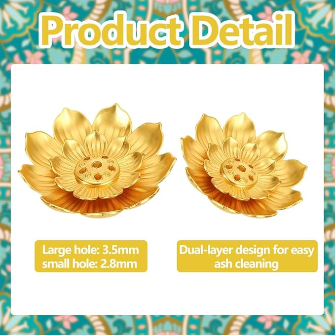 30 Pcs Diwali Gifts Bulk, Lotus Incense Holder, Indian Return Gifts for Pooja Bulk, Gold Lotus Incense Sticks Holder