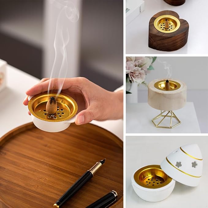4Pcs Mini Charcoal Holder for Incense Multipurpose Charcoal Screen Burner Plate for Aromatherapy Meditation Religious Settings Home Temple Use