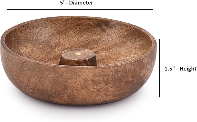 EDHAS Incense Burner Stick Holder Bowl, Ash Catcher Bowl for Home Décor, Meditation, Yoga (5" x 5" x 1.5")