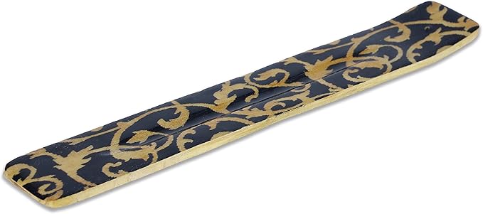 Bless-International Traditional-Handmade-Burner Wooden-Incense-Stick-Holder Ash-Catcher-Stand for-Aromatherapy-Meditation-Yoga (Beautiful Mind) 10 Inches, Pack of 1