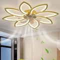 35" Ceiling Fans With Lights and Remote, Low Profile Flush Mount | Ceiling Fan Lights With 6 Speed 3 Colors Dimmable, For Bedroom Living Room, Quiet, Reversible Motor, Timing Gold