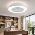 20" Bladeless Ceiling Fans with Light Remote Control,LED Smart Flush Mount Ceiling Fan With light for Bedroom, Kids Room, Reversible Motor, 6 Wind Speed, 3000LM, 57W-White/Black (White)
