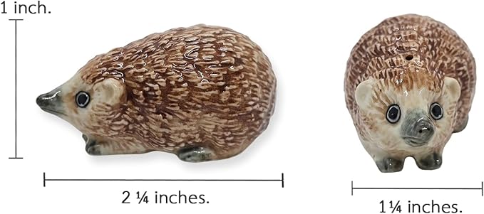 2¼" Brown Hedgehog Porcupine Elegant Ceramic Incense Stick Holder Artistic Collectible Figurine for Adult Collectors Sophisticated Interior Accent Gift Handcrafted Porcelain Home Decor