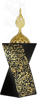 Resin Incense Burner Bakhoor Incense Burner Charcoal Incense Burner Yoga Spa Aromatherapy Office Home Decor Black (8.26 inch / 21 cm Height)