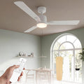 42" Ceiling Fan with Light and Remote, 6 Speed, Reversible Quiet DC Motor, 3CCT & Dimmable, Fast Install, Dual Finish 3 Blades Downrod Ceiling Fan with Lights for Bedroom, Living Room, Apartment