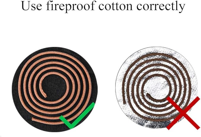 5pcs Incense Burner Black Ash catcher Pad Fireproof Mat High Temperature Cotton Pad Fire Cotton Incense Burner Accessories Fit For Incense Sticks Coils