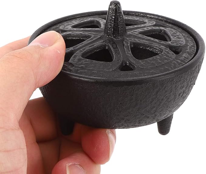 Cast Iron Incense Aromatherapy Burner for Home, Bathroom and Bedroom Decor, Ideal as Household Incense Holder and Container