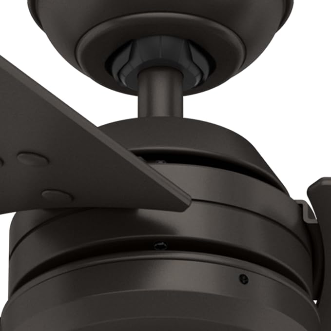 Hunter Cassius, Outdoor or Indoor, Ceiling Fan, 52 inch, New Bronze | No Light, Standard Mount, Pull Chain, 3 Blades, For Living Room, Patio, Porch, Garage, 59261