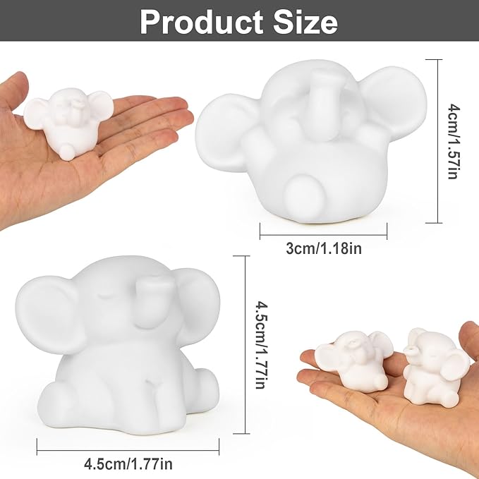 2 PCS Elephant Incense Burner, Handmade Ceramic Incense Holder, Animal Theme Incense Tray, Adorable Home Decoration Accessories (White)