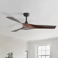 CACI Mall 52 Inch Propeller Ceiling Fan No Light, Remote Control, 6 Speeds Noiseless DC Motor, 3 ABS Blades, Indoor Outdoor Ceiling Fans for Living Room, Bedroom, Patio