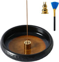 6 Inch Incense Burner Holder Handmade Ceramic,Crackle Glaze Yellow Incense Holders for Sticks,Multi-Functional Incense Burner Bowl Ash Catcher,Coil Incense Holder,Ideal for Meditation,Yoga,Home Décor