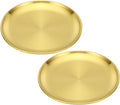 PATIKIL 6.7" Dia. Incense Burner Plate, 2 Pack Coil Incense Holder Alloy Ash Catcher Fireproof Incense Cone Pad Tray for Yoga Spa Room Home Office, Gold Tone