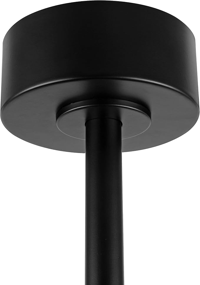 WINGBO 54 Inch DC Ceiling Fan without Lights, 5 Reversible Carved Solid Wood Blades, 6-Speed Noiseless DC Motor, Ceiling Fan No Light with Remote, Matte Black Finish with Walnut Blades, ETL Listed