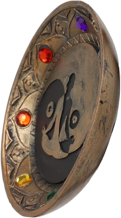 Ebros Gift Yoga Meditation Yin Yang Symbol with Chakra Zone Color Beads Incense Sticks Holder Burner Round Dish Medallion Figurine 5" Diameter Zen Feng Shui Vastu Home Fragrance Tabletop Altar Decor