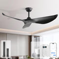 Sofucor 52 Inch Smart Ceiling Fan No Light, Modern Black Ceiling Fan with Remote Control, Reversible DC Motor, 6-Speed Noiseless Indoor Ceiling Fan for Bedroom Living Room Covered Patio Porch