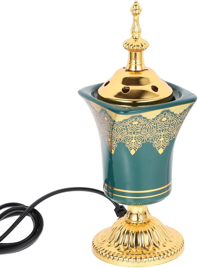 Ciieeo Electric Incense Burner Plug-in Desktop Censer with Metal Holder for Home Office Yoga and Spa Decor 7.67X2.95X2.95 Inch Us Plug