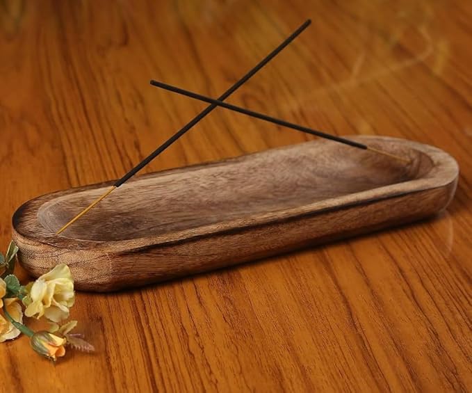 Incense Burner Stick Agarbatti Holder Ash Catcher Meditation Yoga Aromatherapy Home Decor Unique Great Gift Any Occasion Wooden Handmade