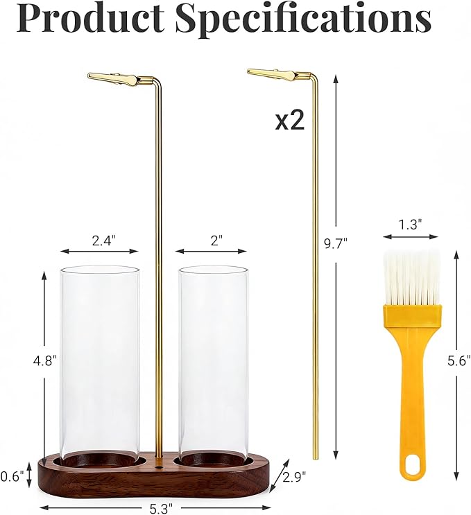 Glass Incense Holder, 2 in 1 Hanging Incense Burner Holder with Ash Catcher & Storage | Cute Boho Decor for Meditation, Yoga, Spa | Stick Incense Holder, Censer, Incense Tray Alternative (Walnut)