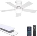 Ohniyou Ceiling Fans with Lights, 32 Inch Low Profile Ceiling Fan with Light and Remote/APP Control, Flush Mount, Dimmable, Quiet DC Motor, White Small Indoor Ceiling Fan for Bedroom, Kitchen