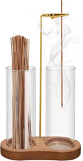2-in-1 Incense Holder for Sticks: Incense Burner with Ash Catcher for Home Room House Office Apartment Decor - Wooden Decorations Accessories for Meditation Yoga Spa