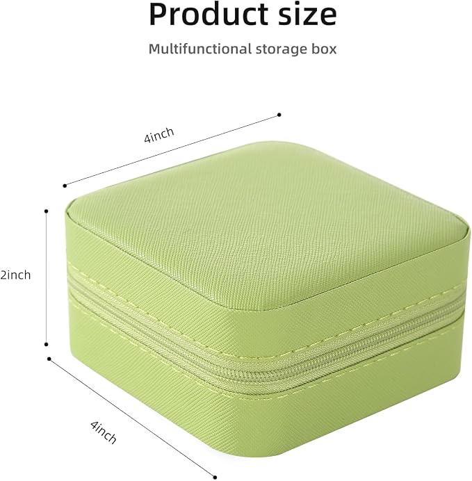 KElofoN Travel jewelry case Travel jewelry box Travel Jewelry Organizer Small Jewelry Organizer Box Gift for Girls Women with Mirror(Grass green)