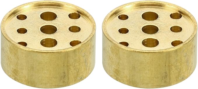 PATIKIL Incense Holder, 2 Pack Brass Incense Cone Burner Stick Holder with 9 Holes Incense Stand Base for Yoga Spa Room Home Office, 0.8" Dia. 0.4" Tall