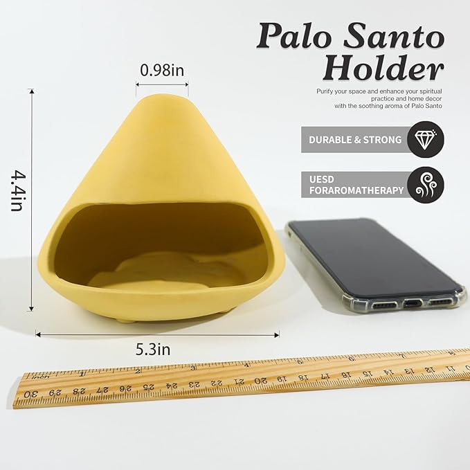 MOUGIGI Palo Santo Holder Incense Burner-Unique Zongzi-Shaped Clay Smudge Bowl for Sage,Copal,and Stick Incense-Mini Chiminea Meditation Tool for Zen Decor for Energy, Yoga, Meditation & Aromatherapy
