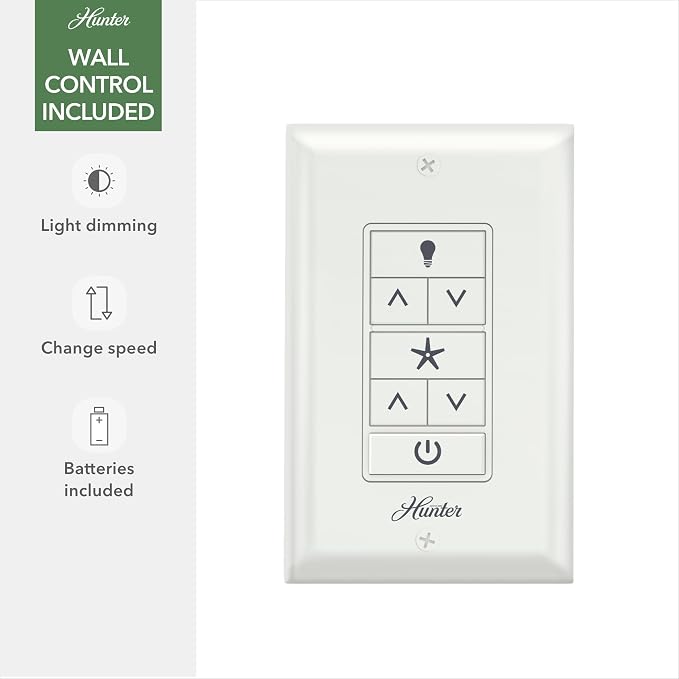 Hunter Hepburn, Indoor, Ceiling Fan, with LED Light, 52 inch, Matte Black