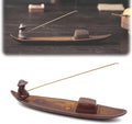 Incense Holder-Incense Burner-Home Ash Catcher Fisherman's Fishing Boat Incense Holder Home Decor (Ceramic)