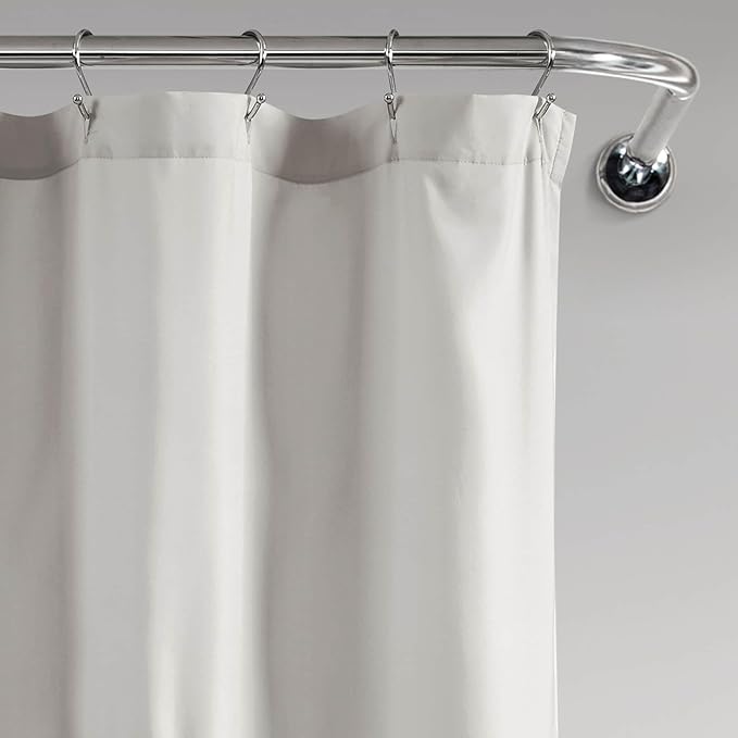 Lush Decor White Ruffle Flower Polyester Shower Curtain, 72" x 72"