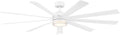 Wynd XL Smart Indoor and Outdoor 9-Blade Ceiling Fan 72in Matte White with 3500K LED Light Kit and Remote Control worksworks with Alexa and iOS or Android App