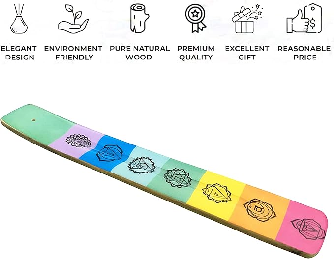 Aakriti Premium Wooden Handmade Incense Holder Incense Burner Aromatherapy Ornament Home Decor Meditation Yoga (Chakra)
