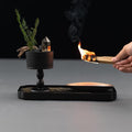 Zen Heal Tabletop Ritual Set – Goblet with Citrine, Preserved Fern & Dehua Gold-Glazed Teacup, Bamboo Tray & Palo Santo | Meditation Décor, Feng Shui Crystal Gift Box for Home or Office