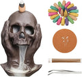 Comeon Skull Decor Incense Stick Holder Reverse Flow Censer Waterfall Burner Set + Backflow Incense Cones, Incense Sticks, Tweezers, and Mat