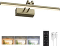 Picture Light for Wall, Antique Brass, Battery Operated