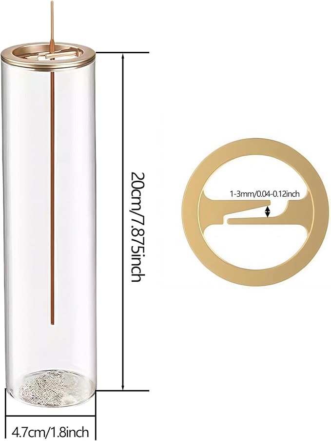 Glass Incense Holder,Incense Burner for Sticks with Ash Catcher- Anti-Ash Mess-Free, for Meditation, Yoga, Spa, Home Decor & Gift (Golden Clamp)