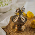 RITUALISTIC Konark Brass Loban Lamp Dhoop Holder Incense Burner Dhoop Dani Pooja Items Dhoop Batti Stand Sambrani Holder Pooja Room Decor 15.1x9 Konark Loban Lamp Perfect Valentine's Day Gifts Items