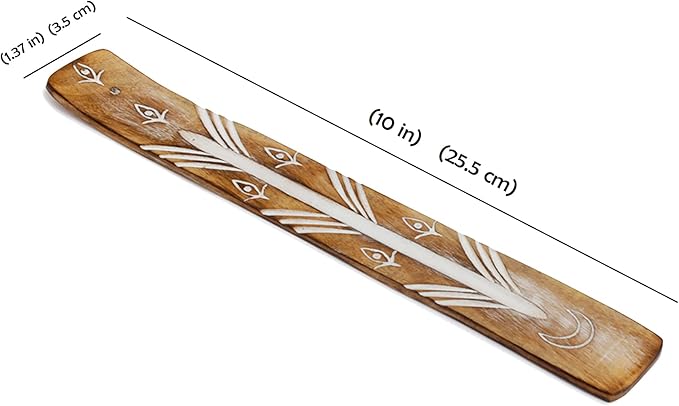 Aakriti Premium Wooden Handmade Incense Holder Incense Burner Aromatherapy Ornament Home Decor Meditation Yoga (Moon)