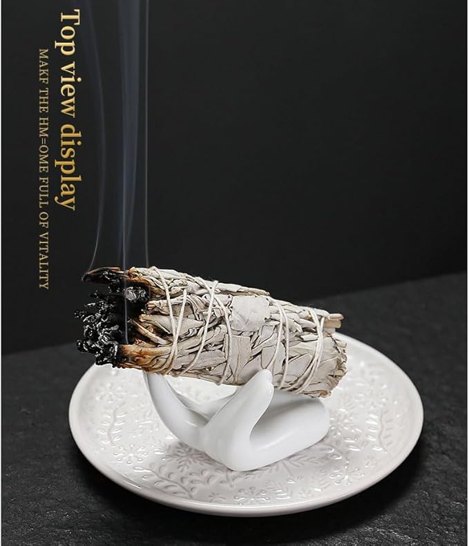 YYW Palo Santo Holder - Modern Chiminea Incense Burner for Yoga, Meditation, and Energy Cleansing - Wood Sticks Dish, Sage Ash Catcher, Smudge Bowl, Cone Burner