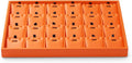 Oirlv Orange Leather Jewelry Pendant Display Tray | Orange Leather Exterior, Soft Microfiber Interior, 24 Pendant Slots, Removable Inserts, Vibrant Display for Pendants