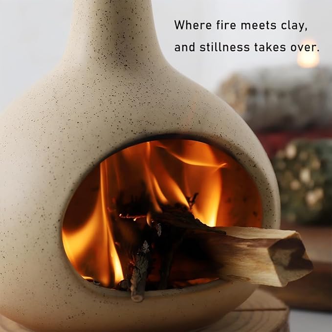 Ceramic Incense Holder, Mini Palo Santo Burner Chimney for Sticks, Cone Incense and Sage Smudging, Handmade Cone Incense Holder Burner for Yoga, Meditation, and Energy Cleansing (Milky White 01)