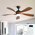 Sofucor 52" Smart Ceiling Fan, Indoor/Outdoor Ceiling Fans with Lights and Remote, Compatible with Alexa/Google/App, 3-Color Light 6-Speed Timing Reversible DC Motor for Bedroom Living Room Patio