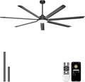 Ohniyou 84'' Large Ceiling Fan with Lights, High CFM Industrial Ceiling Fan Remote/APP Control, 7 Aluminum Blades, 3CCT, for Warehouse, Shop, Gym, Black