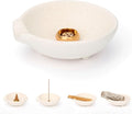 Incense Holder for Sticks Cones Sage Palo Santo 4 in 1 Incense Stick Burner Holder with Ash Catcher Modern Ceramic Incense Burner Bowl for Home Cleansing Meditation