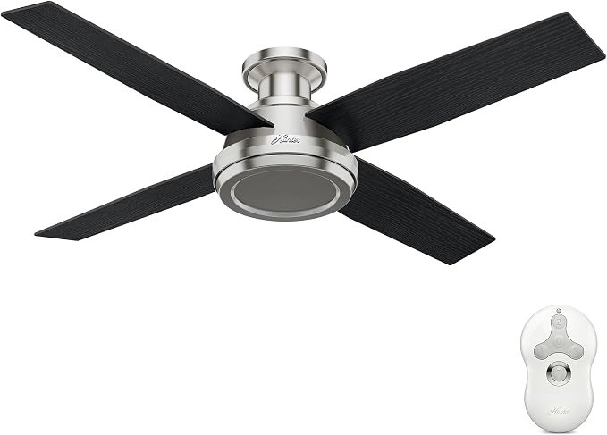 Hunter Dempsey, Indoor, Ceiling Fan, No Light, 52 inch, Brushed Nickel
