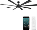 Modern Forms Size Matters Indoor and Outdoor 8-Blade 84in Smart Ceiling Fan in Matte Black with Remote Control with Alexa and iOS or Android App