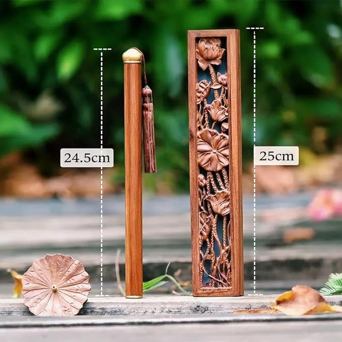 The Ultimate Zen Masterpiece: PW CO 4-Piece Hand-Carved African Sandalwood Incense Holder Ritual Set